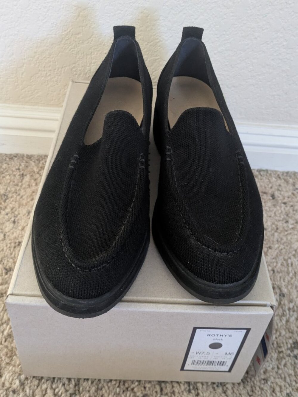 Rothy's The Lug Loafer - Onyx Black - Size 7.5